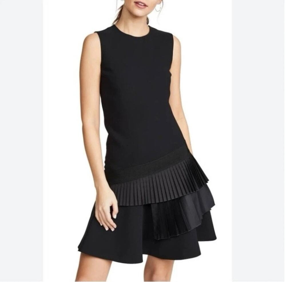 Womens Victoria Victoria Beckham Pleated Hem Shift Dress Black Size 2 EUC!